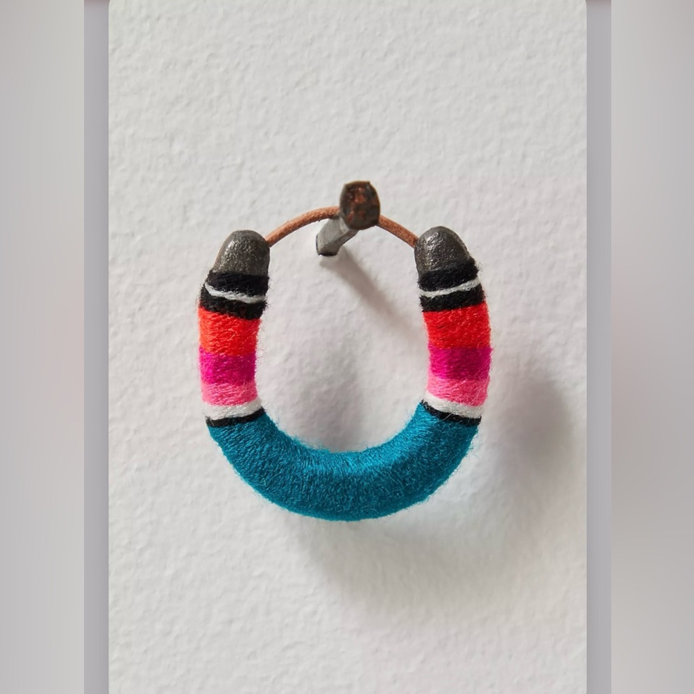Free people mini Yarn wrapped horseshoe ornaments